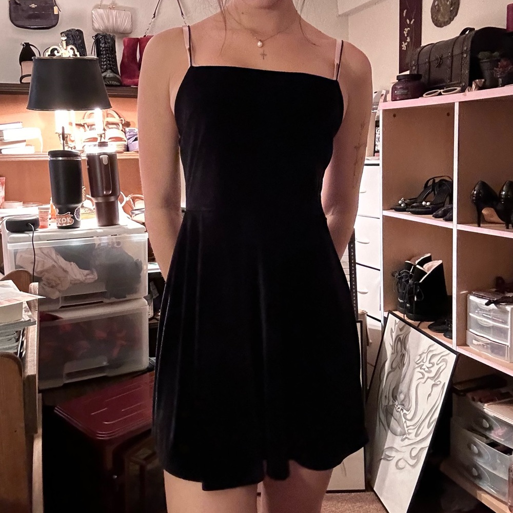 black velvet mini dress